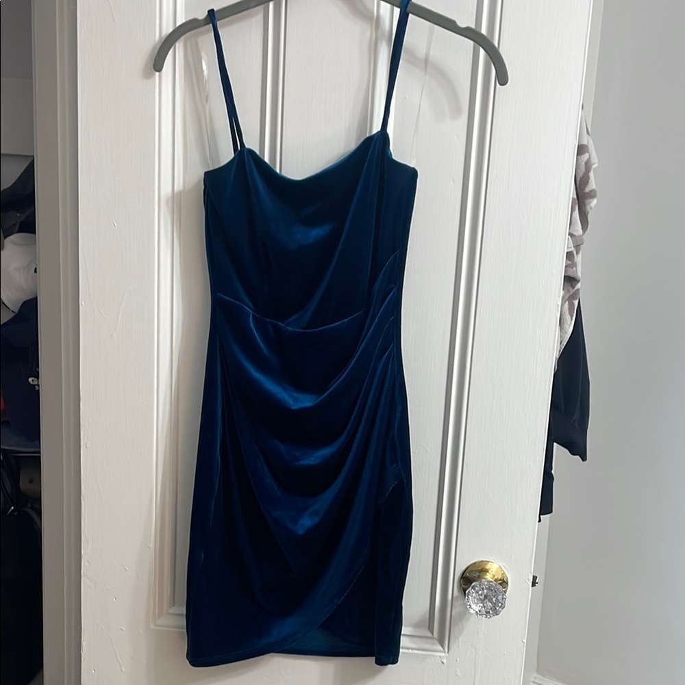 Windsor Blue Velvet Bodycon Dress